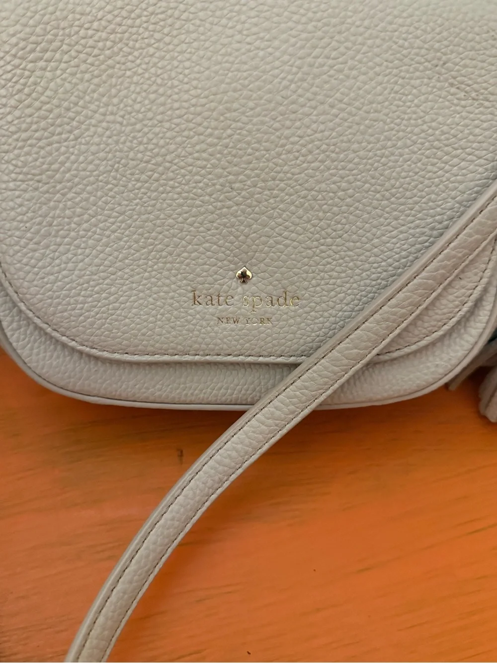 kate spade Small Pebbled Leather Crossbody Bag in Light Gray